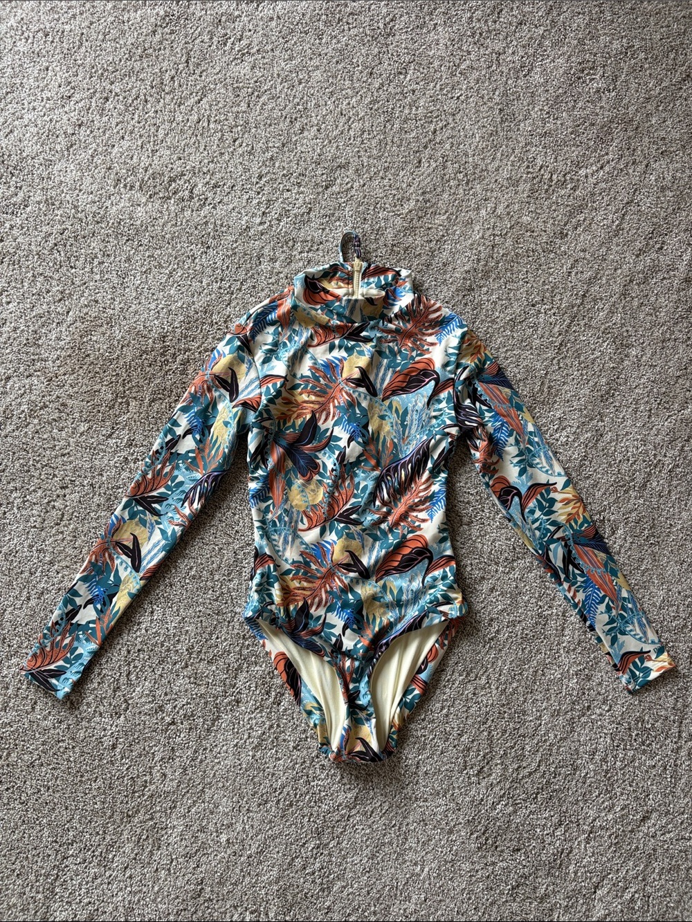 Patagonia Long-Sleeve Tropical One-Piece Swimsuit - Blue, Green, Orange
